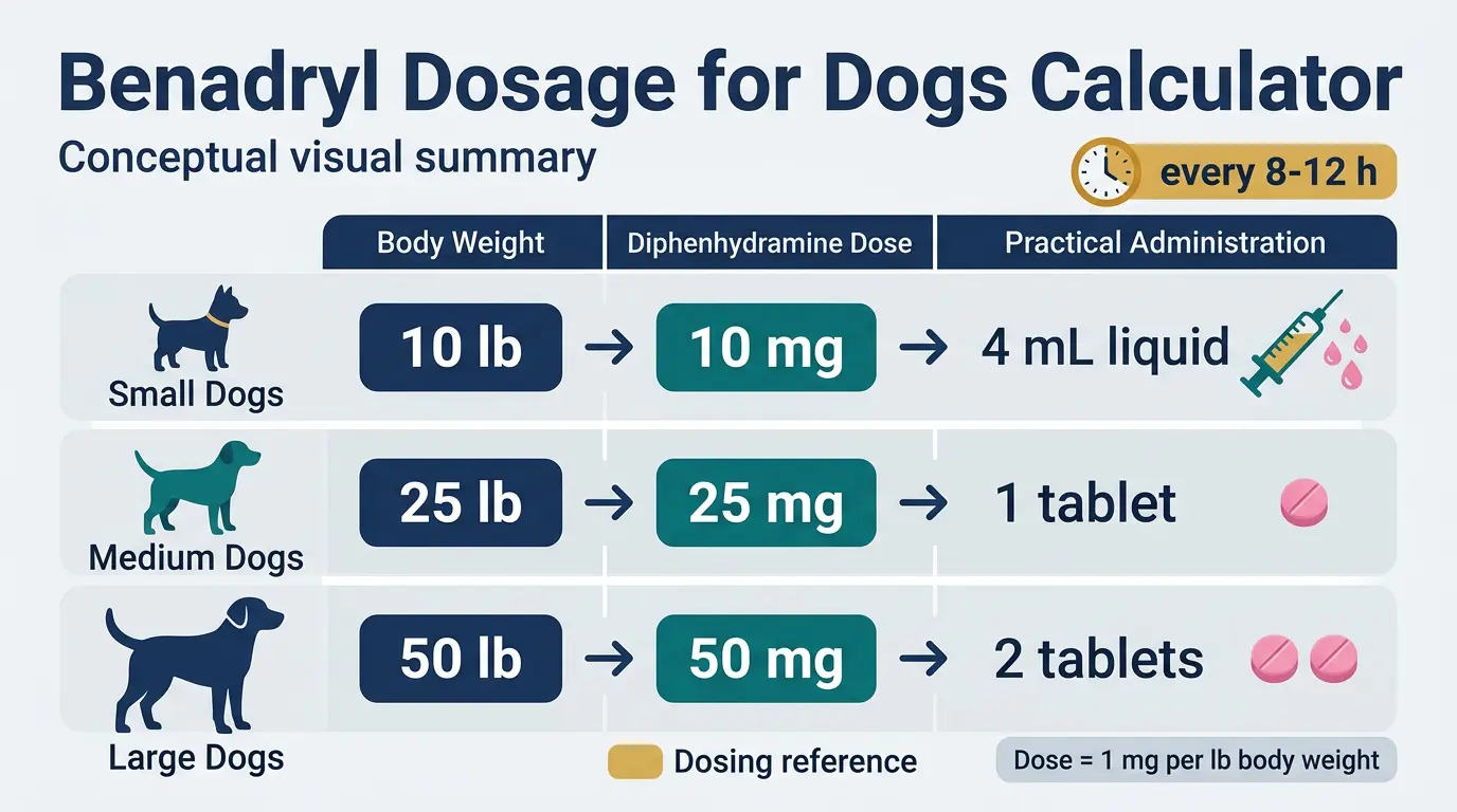 Benadryl Dosage Calculator for Dogs - Illustration