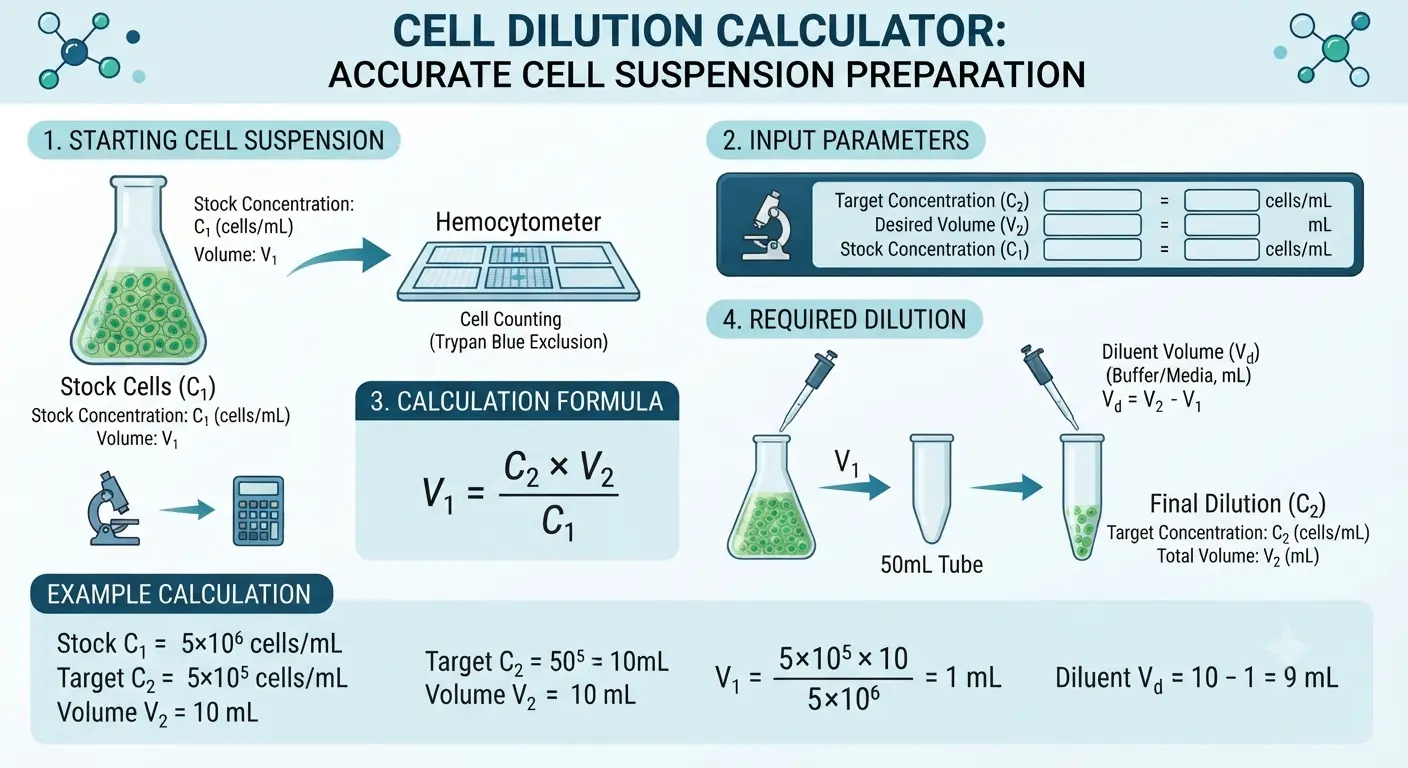 Cell Dilution Calculator - Illustration
