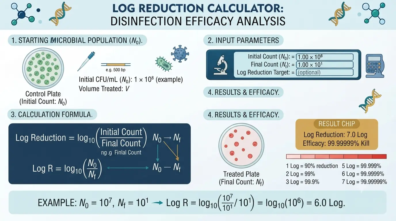 Log Reduction Calculator - Illustration