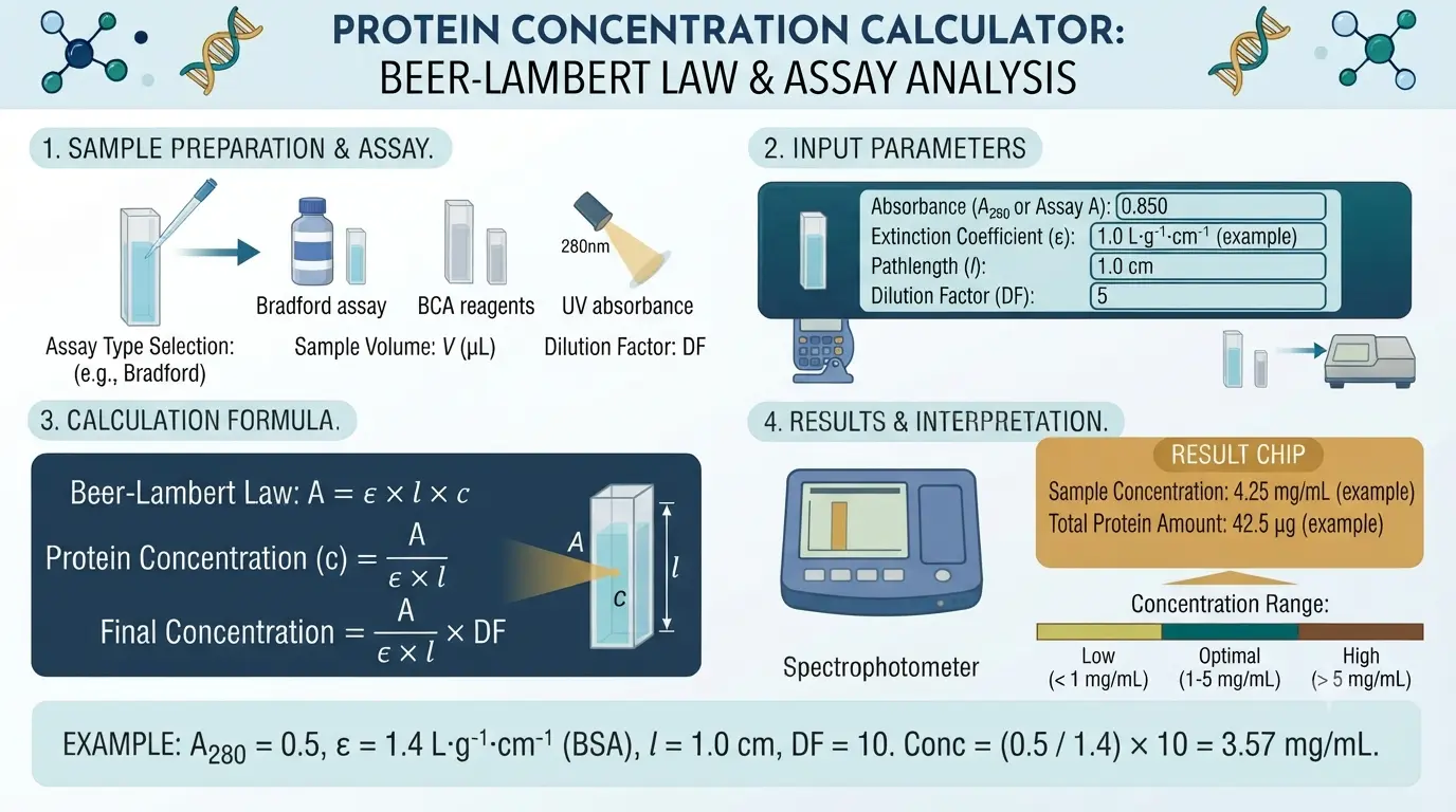 Protein Concentration Calculator - Illustration