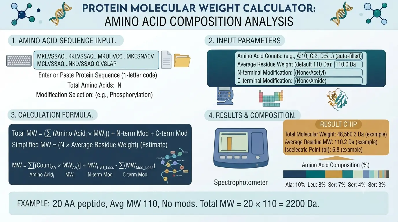 Protein Molecular Weight Calculator - Illustration